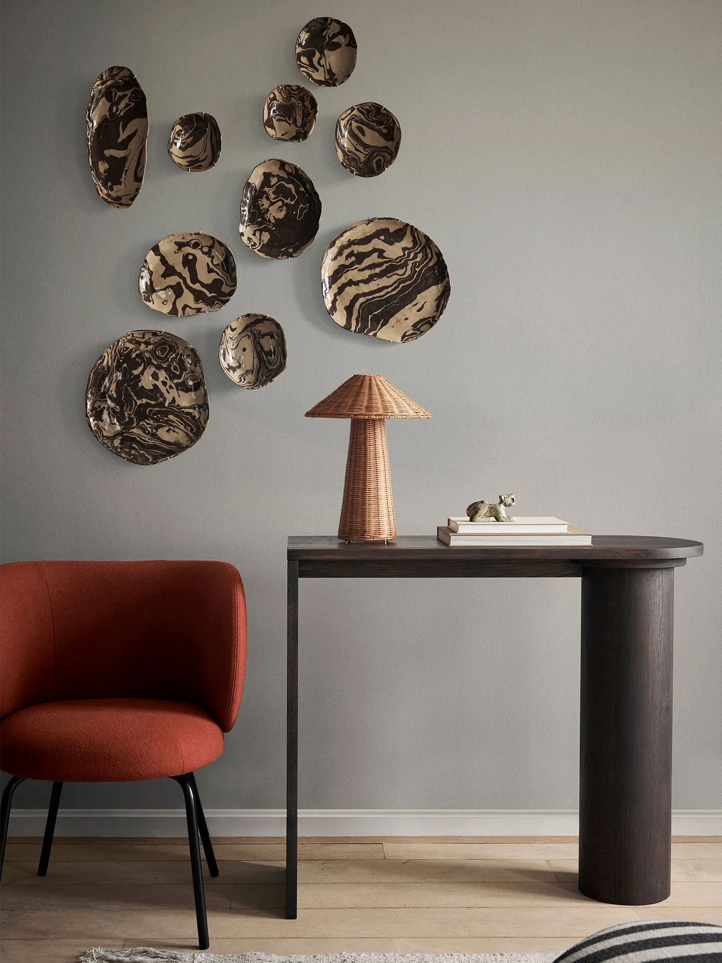 Pylo Console Table sidobord 85x36x100 cm, Dark Stained Oak Ferm Living