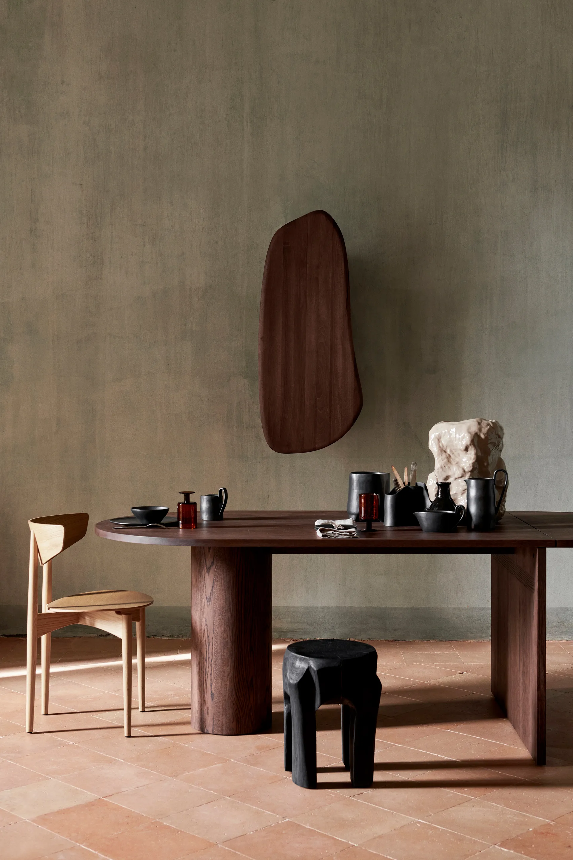 Pylo matbord 210x100x74 cm, Dark stained oak Ferm Living