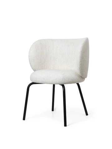 Rico dining chair bouclé - Off-white-black - Ferm Living