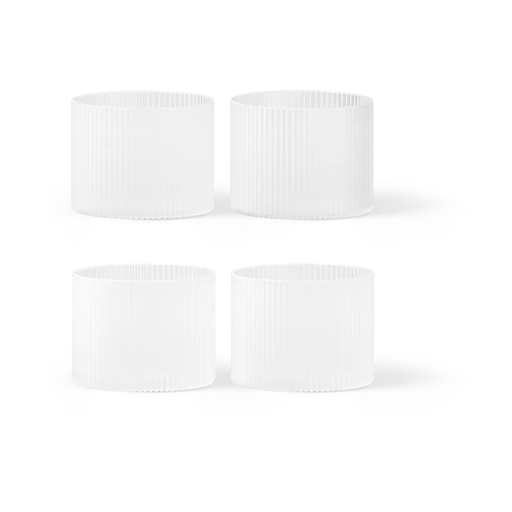 Ripple glas lågt 4-pack - Frosted - Ferm Living