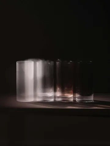 Ripple Highball glas 48 cl 2-pack - Smoked grey - Ferm Living