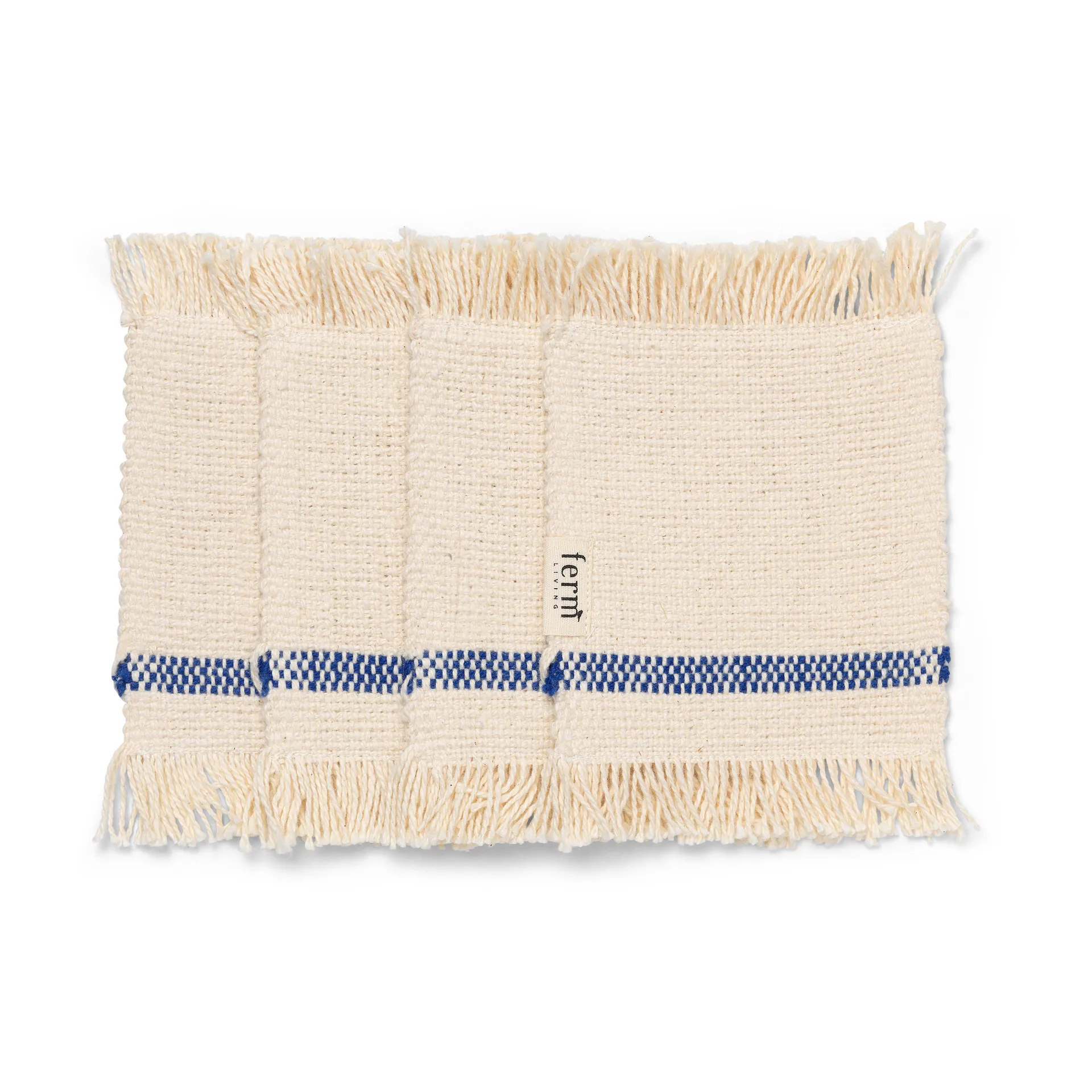 Savor glasunderlägg 4-pack 10x14 cm, Off-white/Blue Ferm Living