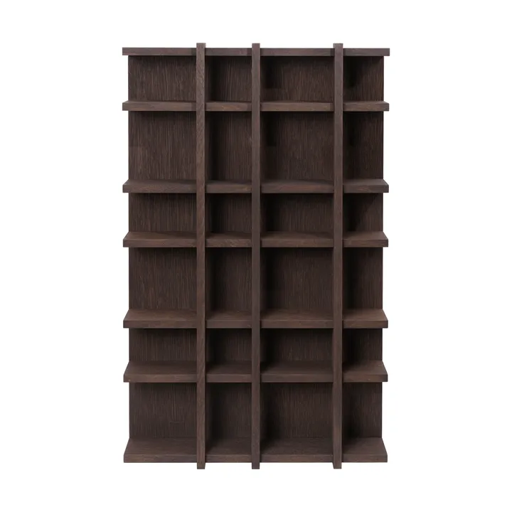 Tilem bokhylla - Mörkbetsad ek, 4x6 - Ferm Living