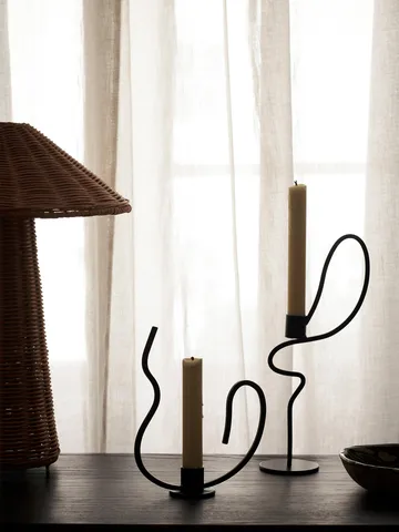 Valse ljusstake high - Black - Ferm Living