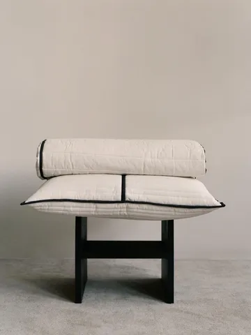 Vari quiltat överkast - Natural-dark chocolate, 260x230 cm - Ferm Living