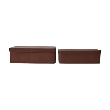 Vekla förvaringsbox 2 delar - Dark pecan, long - Ferm Living