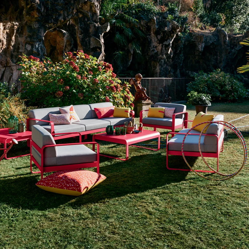Bellevie 2-sits soffa, Cactus (grön), flannel grey dyna Fermob