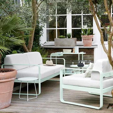 Bellevie 2-sits soffa - Liquorice (svart), off-white dyna - Fermob