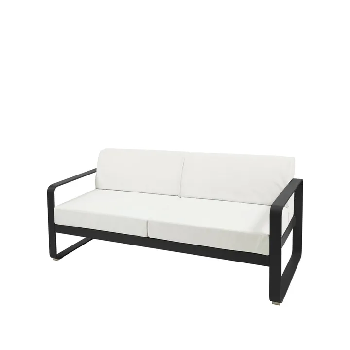 Bellevie 2-sits soffa - Liquorice (svart), off-white dyna - Fermob