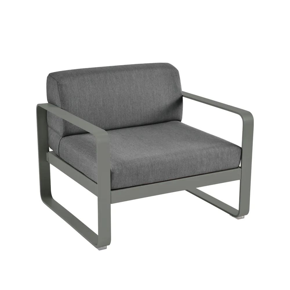 Bellevie fåtölj, Rosemary (grön), graphite grey dyna Fermob