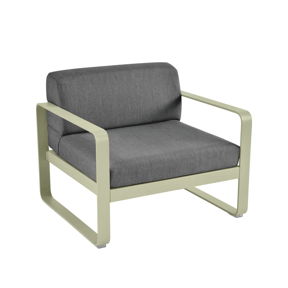 Bellevie fåtölj, Willow green (grön), graphite grey dyna Fermob