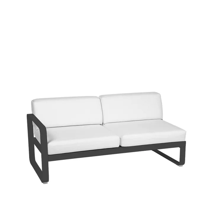 Bellevie Left modulsoffa - 2-sits Anthracite (grå), off-white dyna - Fermob