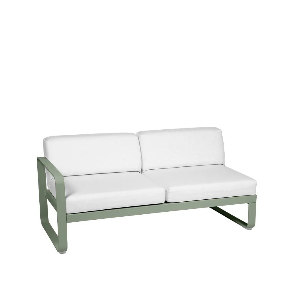 Bellevie Left modulsoffa, 2-sits Cactus (grön), off-white dyna Fermob