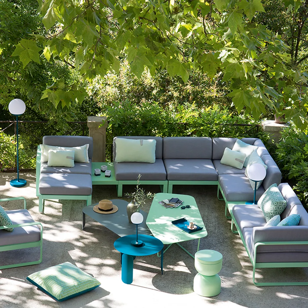 Bellevie Left modulsoffa, 2-sits Cedar green (grön), flannel grey dyna Fermob
