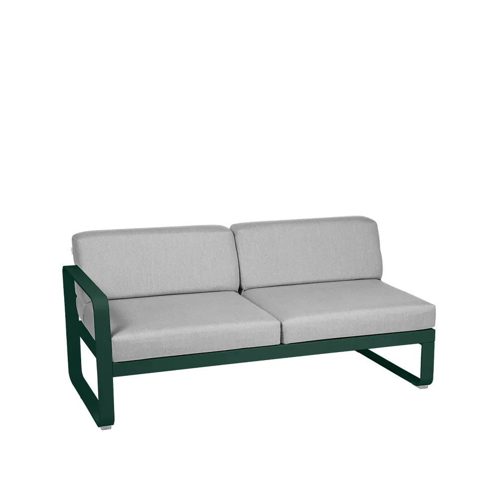 Bellevie Left modulsoffa, 2-sits Cedar green (grön), flannel grey dyna Fermob