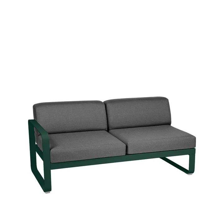 Bellevie Left modulsoffa - 2-sits Cedar green (grön), graphite grey dyna - Fermob