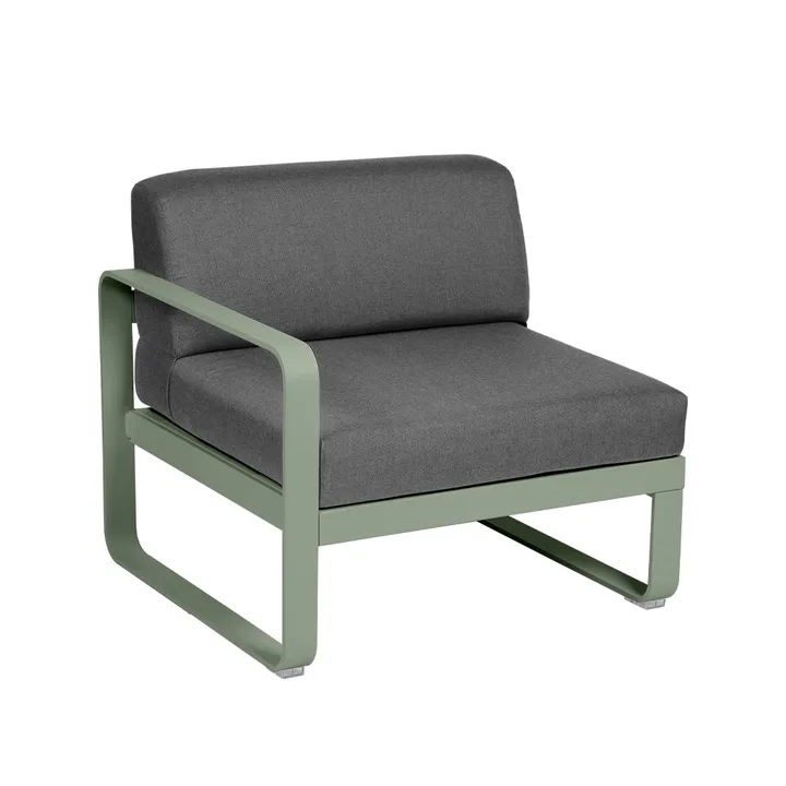 Bellevie Left modulsoffa - Cactus (grön), graphite grey dyna, 1-sits - Fermob