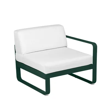 Bellevie Right modulsoffa - Cedar green (grön), off-white dyna, 1-sits - Fermob