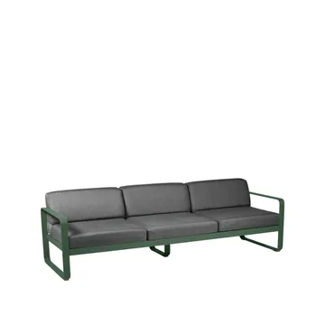 Bellevie soffa - 3-sits Cedar green (grön), graphite grey dyna - Fermob