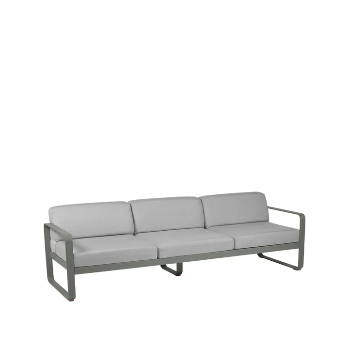 Bellevie soffa - 3-sits Rosemary (grön), flannel grey dyna - Fermob