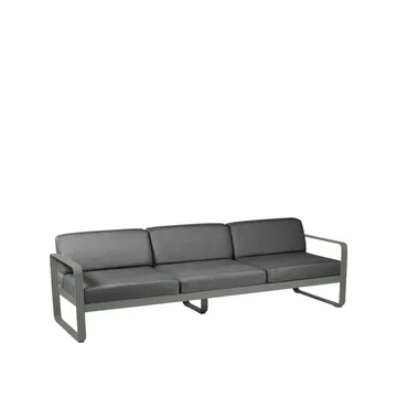 Bellevie soffa - 3-sits Rosemary (grön), graphite grey dyna - Fermob