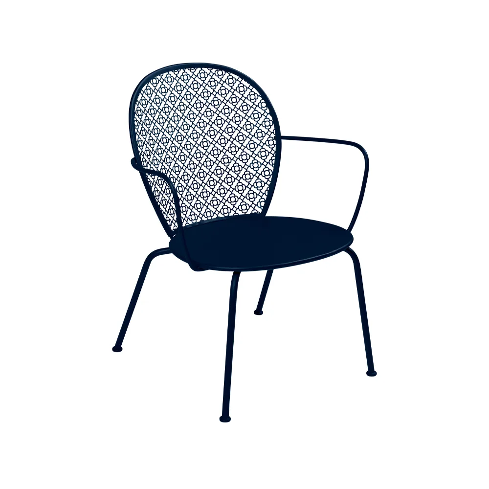 Lorette karmstol låg, Deep blue (blå) Fermob