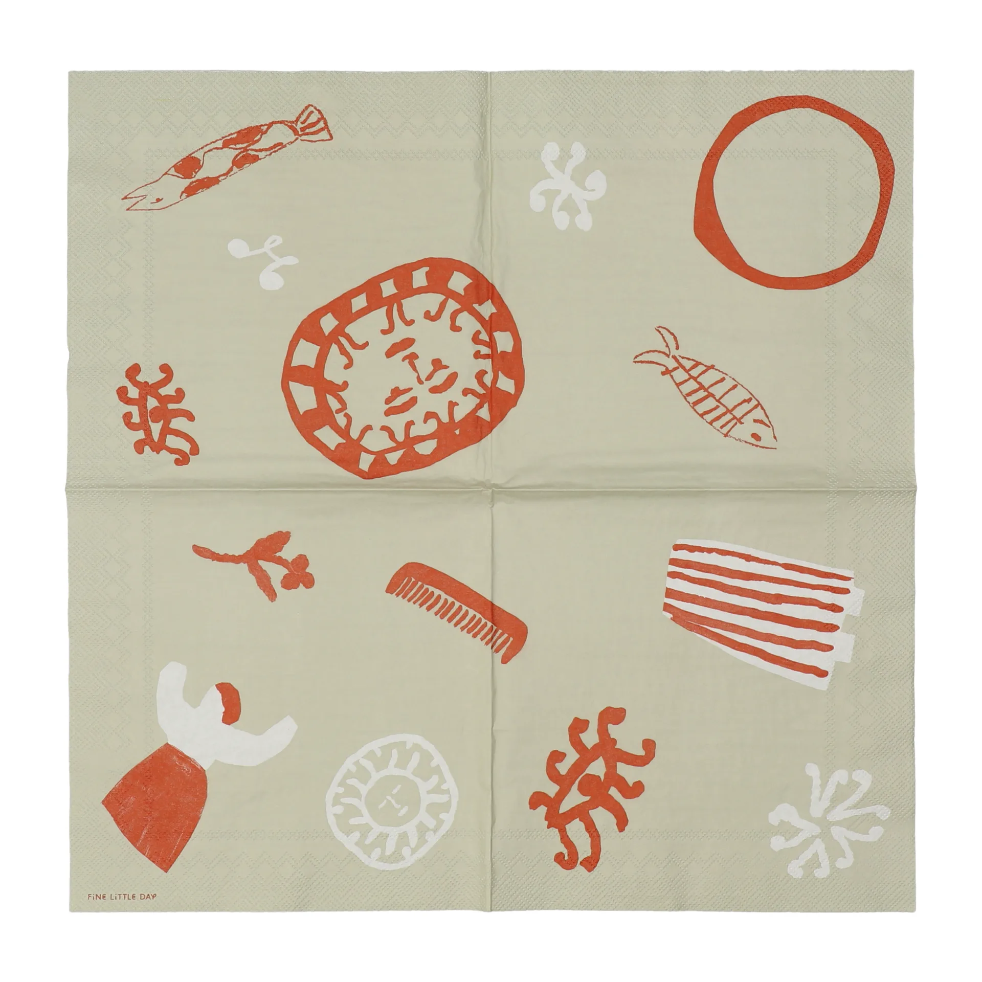 Figures servett 20-pack, Beige-red Fine Little Day