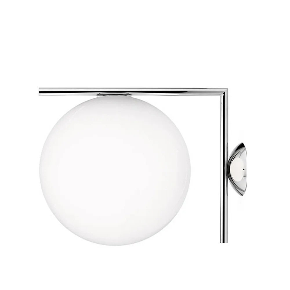 IC lights C/W2 vägglampa, Krom-opal Flos