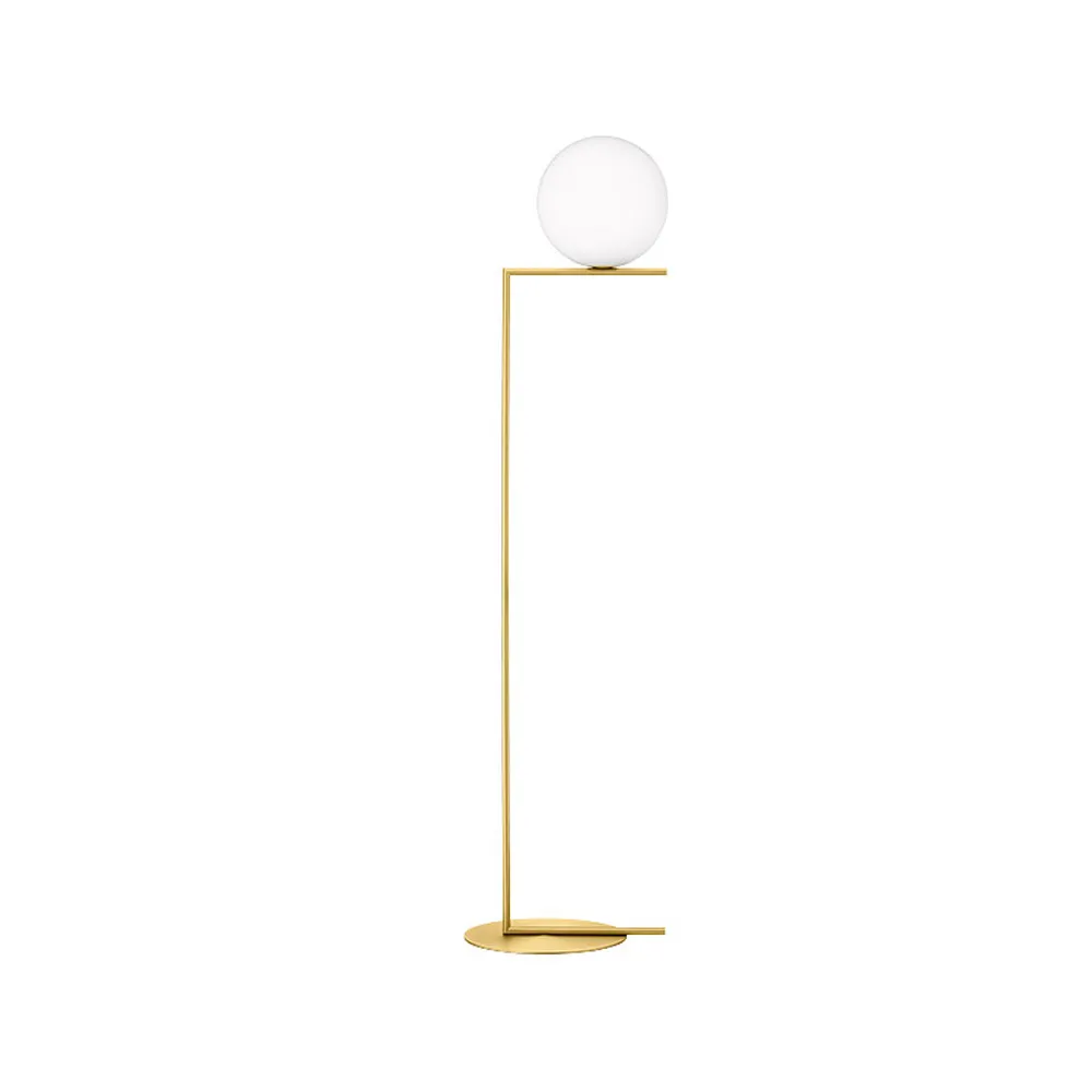 IC Lights F2 golvlampa, Borstad mässing-opal Flos