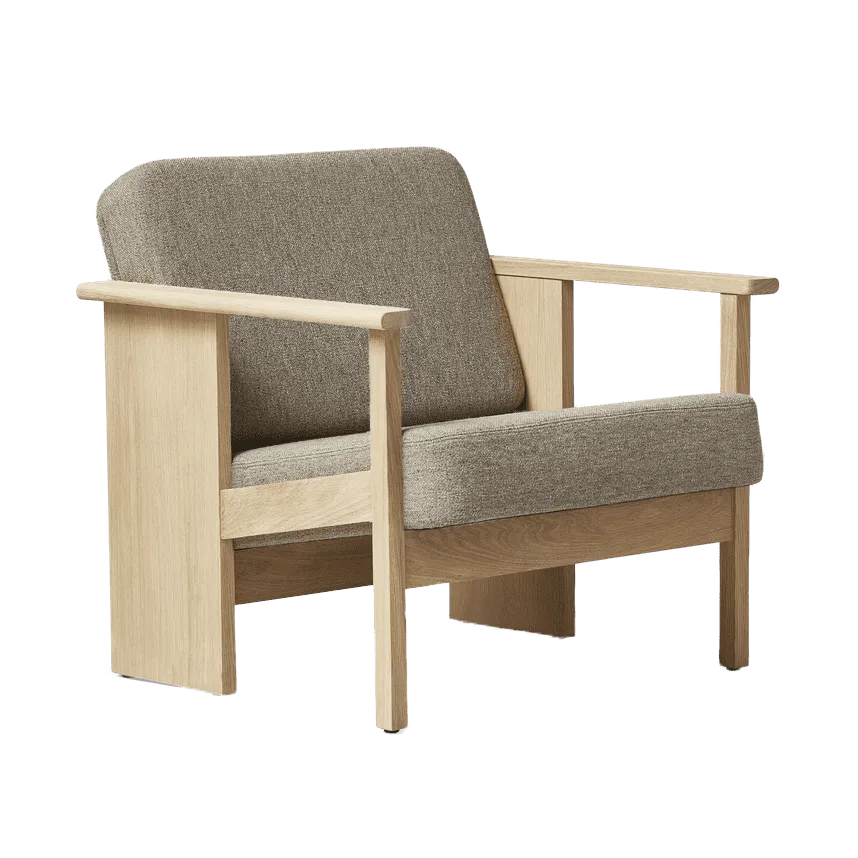 Block loungestol, Vit ek-Hallingdal 65-0227 Form & Refine