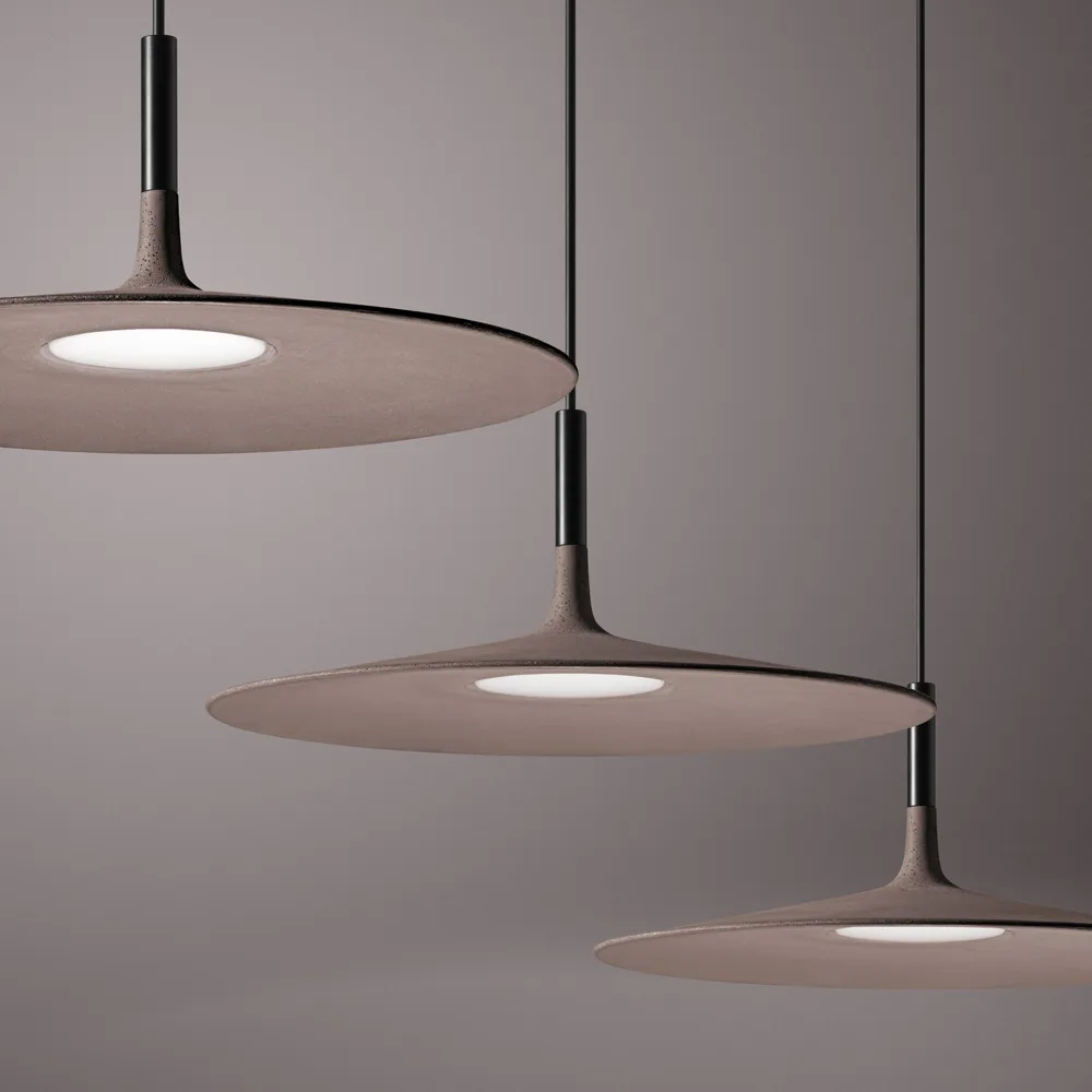 Aplomb Large pendel dimbar, Brun betong Foscarini