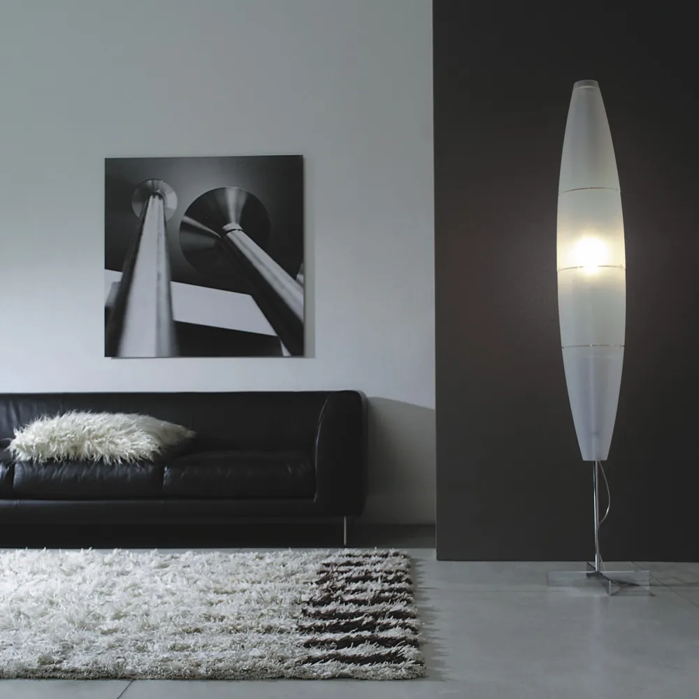 Havana golvlampa, bianco, krom Foscarini