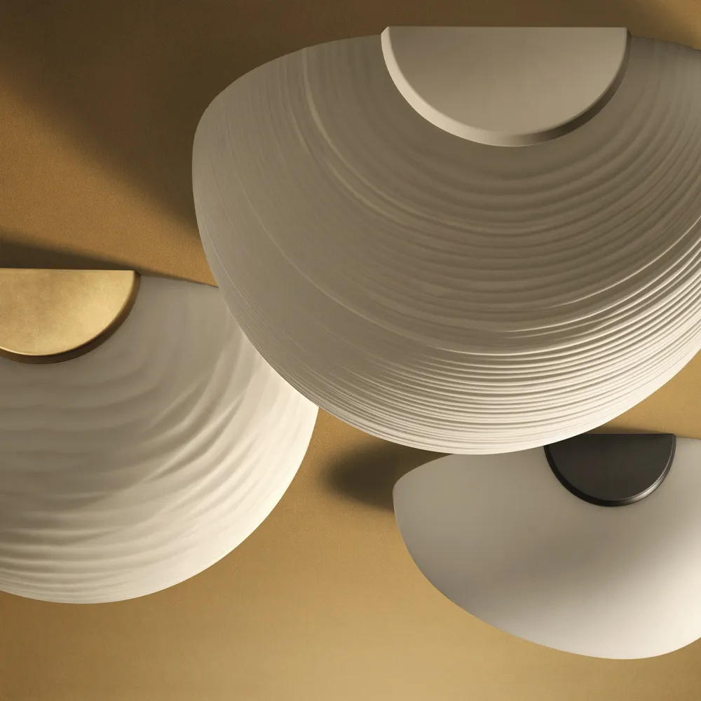 Rituals 1 semi vägglampa, oro/bianco, guldfärgad Foscarini