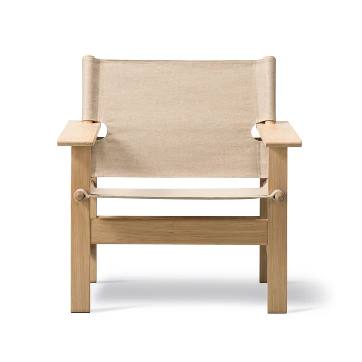 The Canvas Chair fåtölj - Canvas natur-ljusoljat ekstativ - Fredericia Furniture