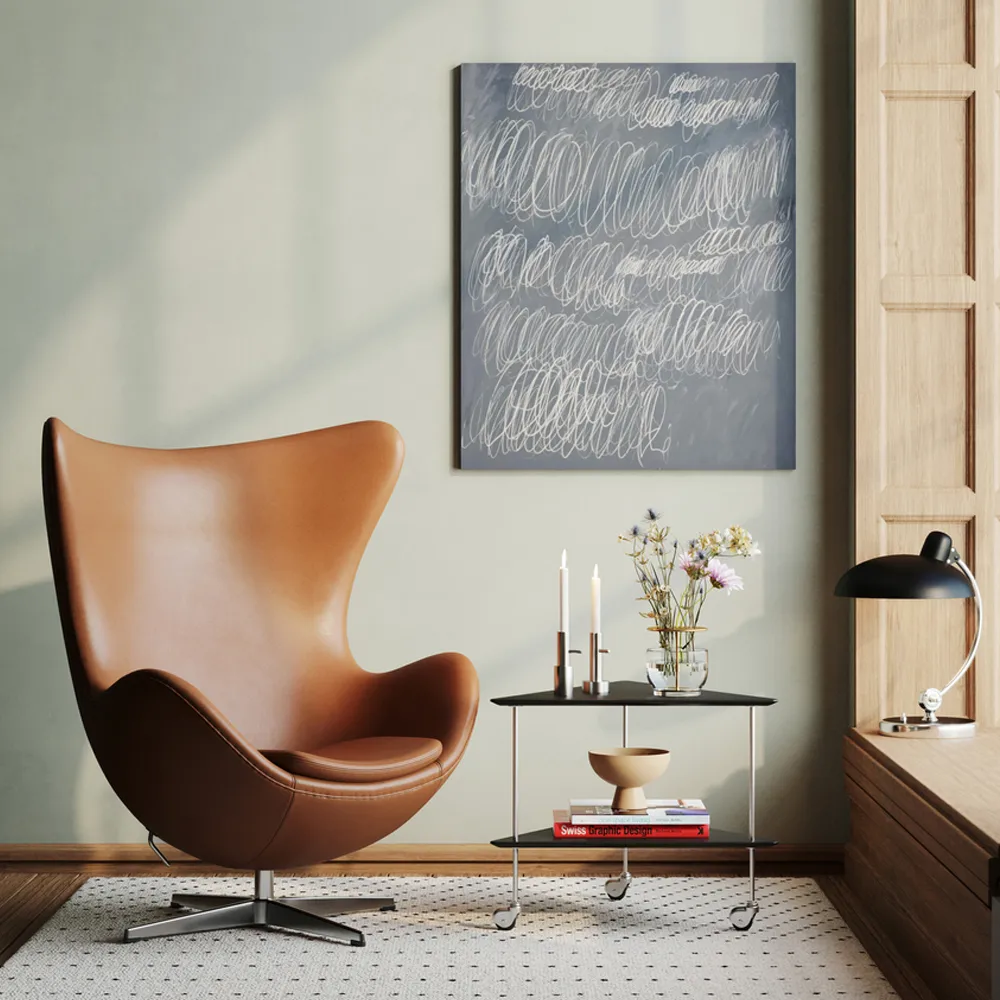 Ägget 3316 fåtölj, Leather essential walnut-steel Fritz Hansen
