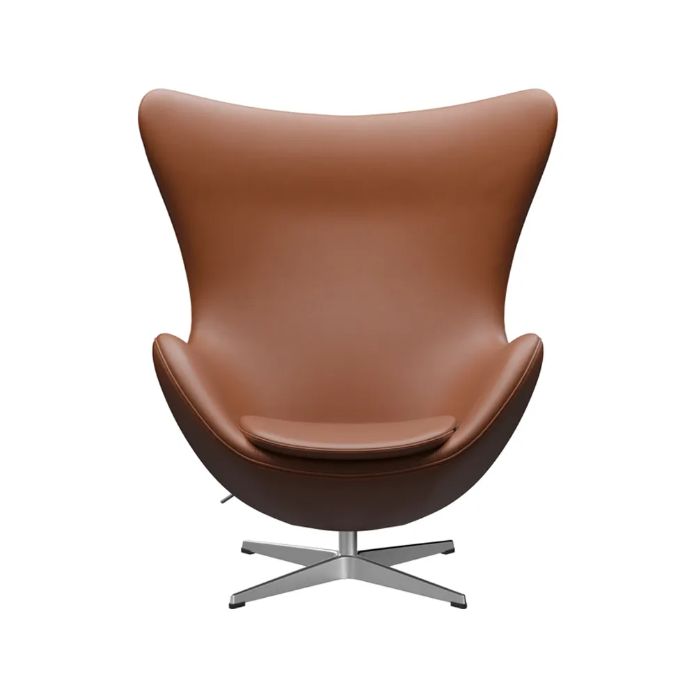 Ägget 3316 fåtölj, Leather essential walnut-steel Fritz Hansen