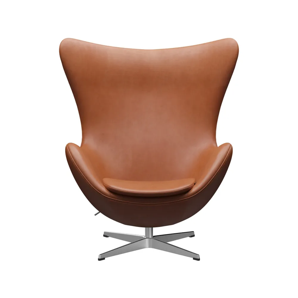 Ägget 3316 fåtölj, Leather grace walnut-steel Fritz Hansen