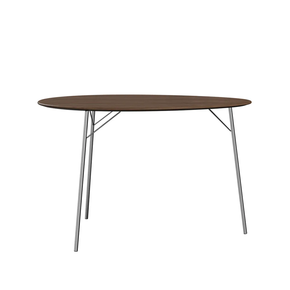 Ägget bord, Lackerad valnöt-chrome Fritz Hansen