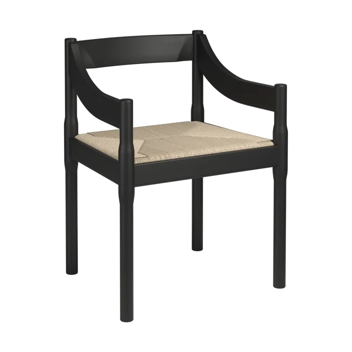 Carimate karmstol - Svart ask-naturflätad - Fritz Hansen