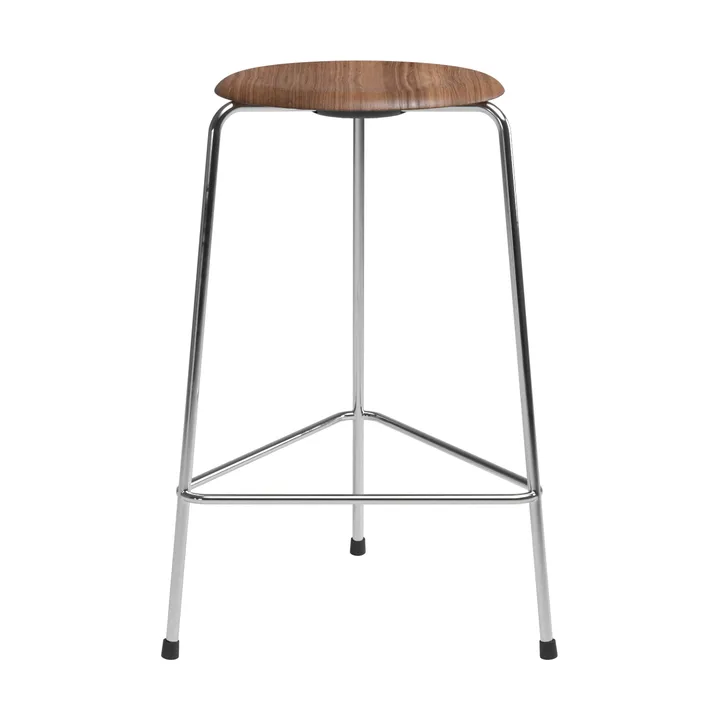 High Dot counter stool 3 ben - Valnöt-krom - Fritz Hansen