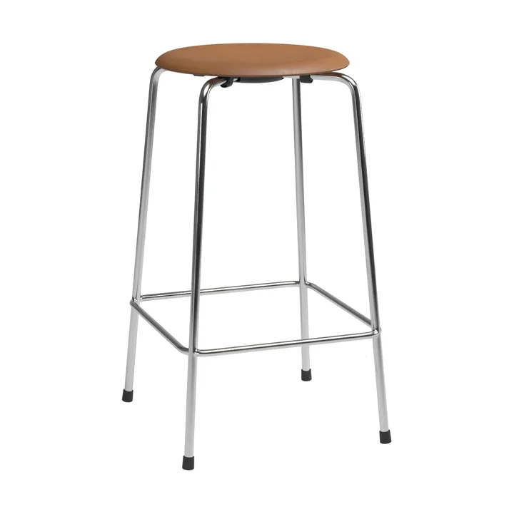High Dot counter stool 4 ben - Wild läder walnut-krom - Fritz Hansen