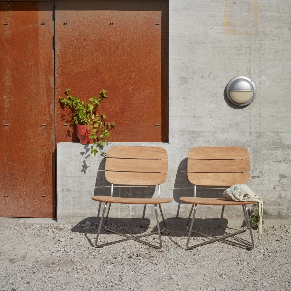 Lilium loungestol, teak, rostfritt stål Fritz Hansen