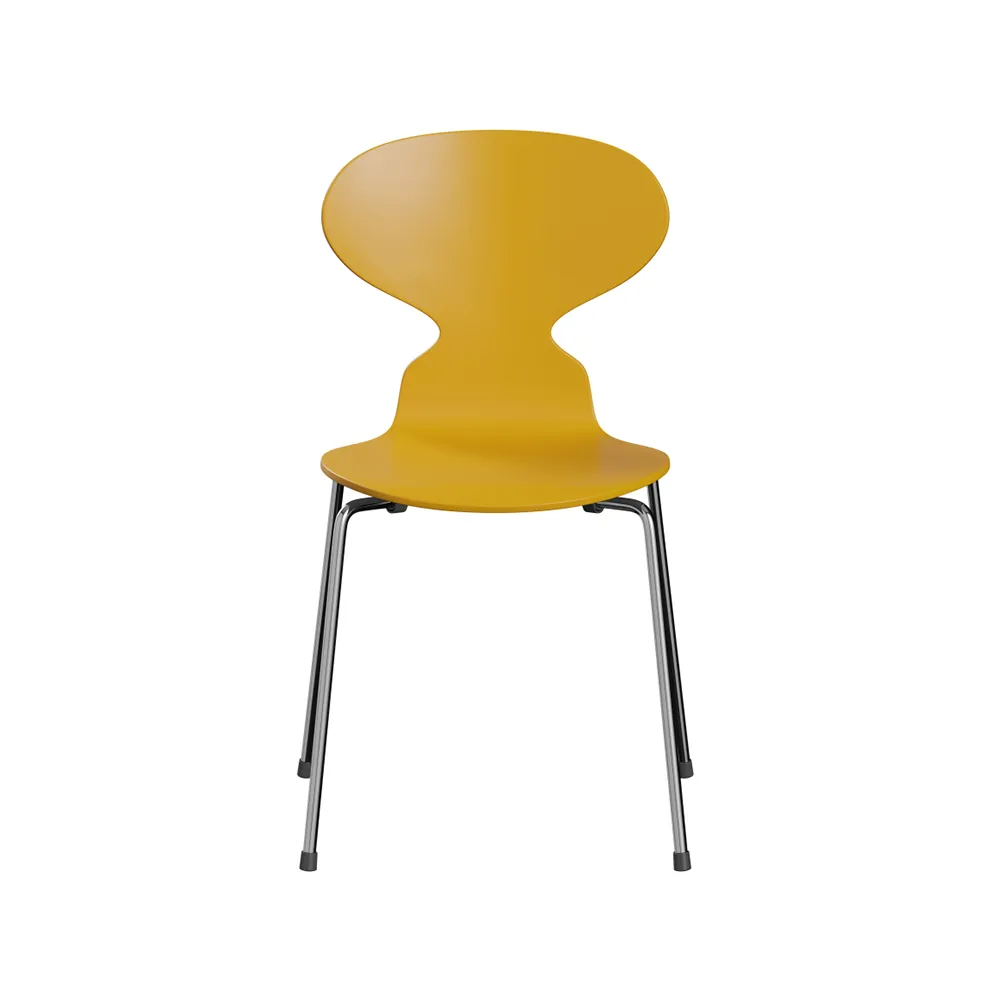 Myran 3101 stol, True yellow, lackad, kromat stålstativ Fritz Hansen