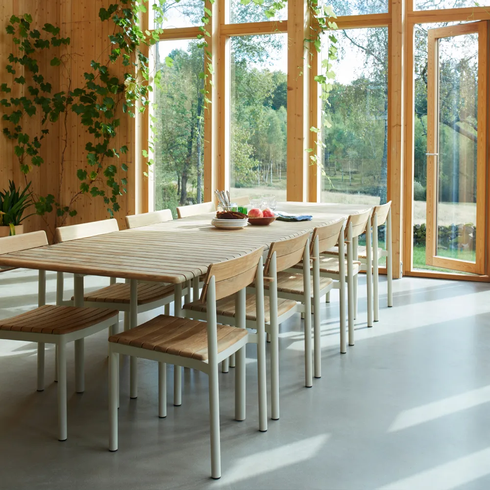 Pelagus stol teak, Light ivory Fritz Hansen