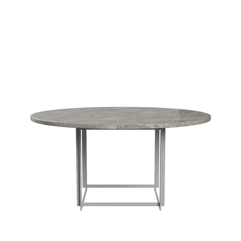 PK54 bord Ø140 cm, Marble grey brown-steel Fritz Hansen
