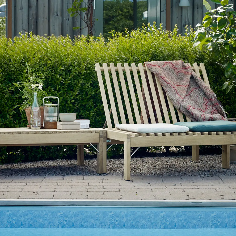 Riviera lounge solsäng, teak Fritz Hansen