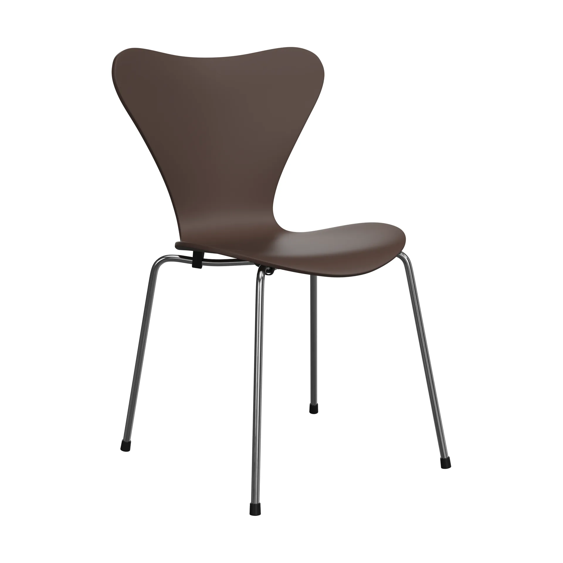 Sjuan 3107 stol, Brown-rostfritt stål Fritz Hansen