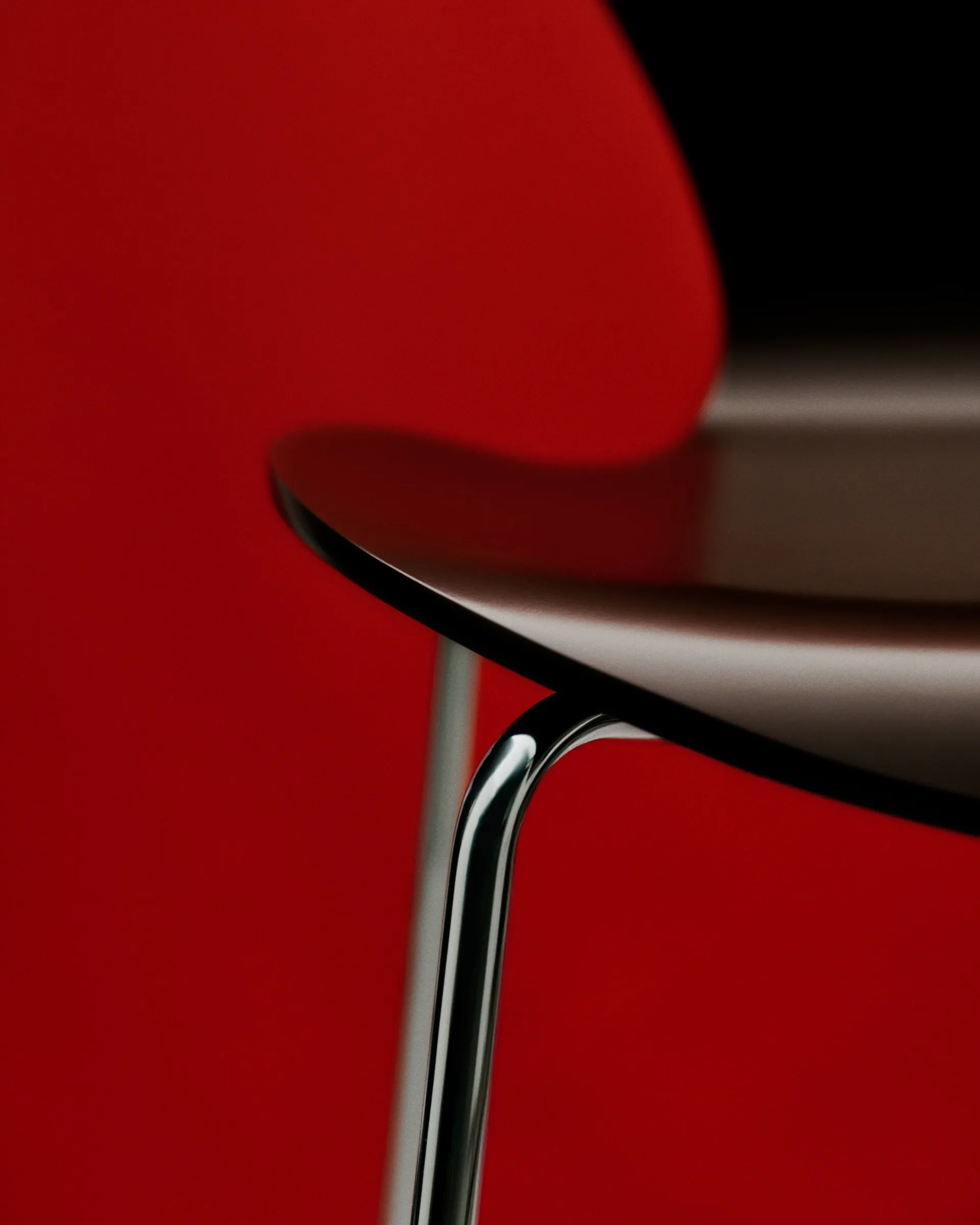 Sjuan 3107 stol, Brown-rostfritt stål Fritz Hansen