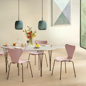 Sjuan 3107 stol - Deep clay-lackad-kromat stålstativ - Fritz Hansen