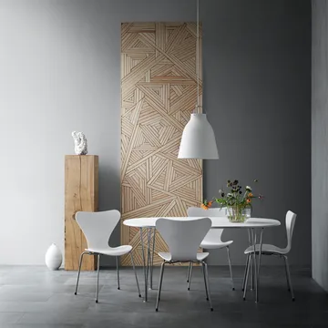 Sjuan 3107 stol - Klarlackad ek-kromat stålstativ - Fritz Hansen